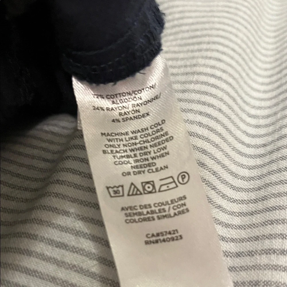 LOFT Dark Blue Trousers straight leg style pockets in front and back women’s 12 - Picture 13 of 13
